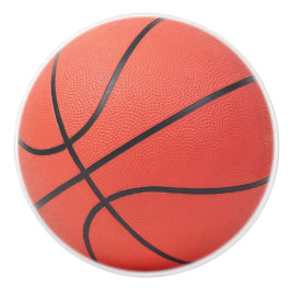 Pomo De Cerámica Diseño de Baloncesto Naranja