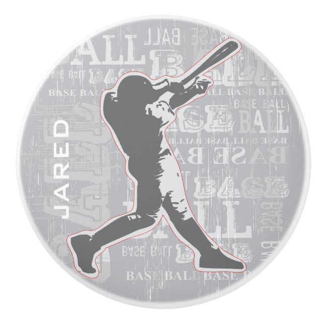 Pomo De Cerámica Diseño de beisbol Tiro cerámico o Knob (Anverso)