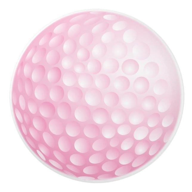 Pomo De Cerámica Diseño de bolas de golf rosa (Anverso)