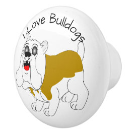 Pomo De Cerámica Diseño de Bulldog