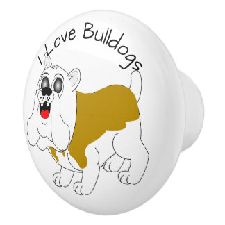 Pomo De Cerámica Diseño de Bulldog