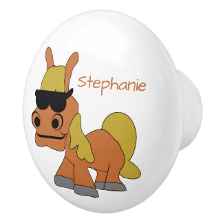 Pomo De Cerámica Diseño de Caballo Personalizado