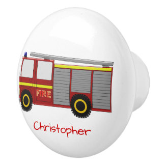 Pomo De Cerámica Diseño de camión de bomberos personalizado