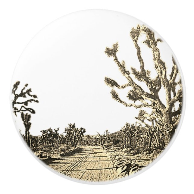 POMO DE CERÁMICA DISEÑO DE CARRETERA ABIERTA DE PUERTA (Anverso)