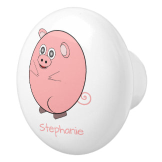 Pomo De Cerámica Diseño de Cerdo Personalizado