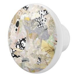 Pomo De Cerámica Diseño de collage abstracto elegante neutral