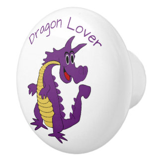 Pomo De Cerámica Diseño de Dragón Púrpura Personalizado