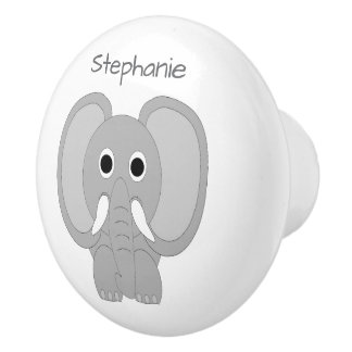 Pomo De Cerámica Diseño de Elefante Personalizado
