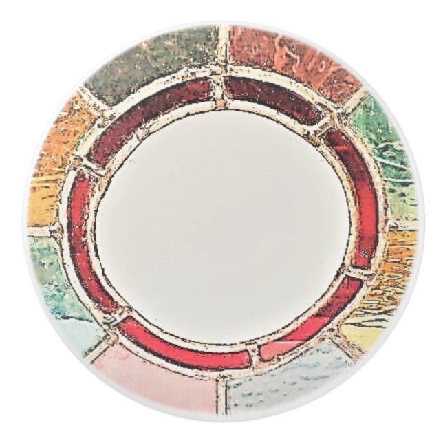 POMO DE CERÁMICA DISEÑO DE ESTILO CERAMIC DE LA PUERTA (Anverso)