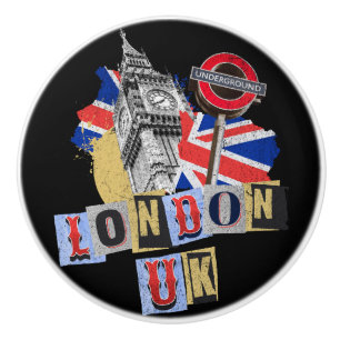 Pomo De Cerámica Diseño de estilo retro de Londres