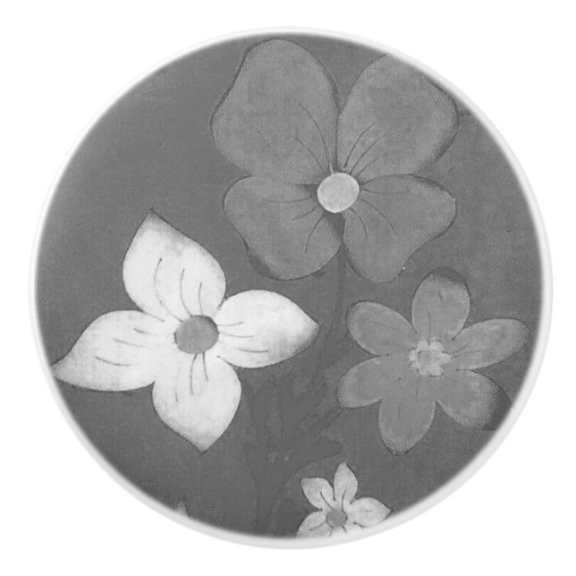 POMO DE CERÁMICA DISEÑO DE FLORES DE LA PUERTA (Anverso)