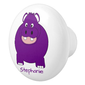 Pomo De Cerámica Diseño de Hipopótamo Personalizado