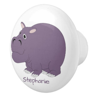Pomo De Cerámica Diseño de Hipopótamo Personalizado