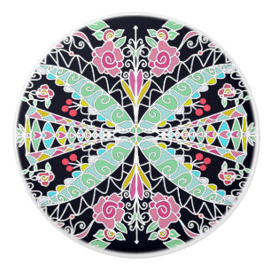 Pomo De Cerámica Diseño de Kaleidoscopio Floral