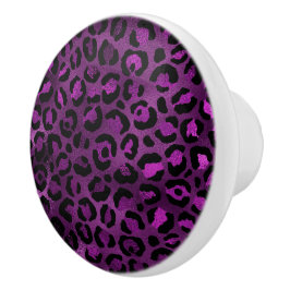 Pomo De Cerámica Diseño de la serie Leopardo púrpura y dorado 3