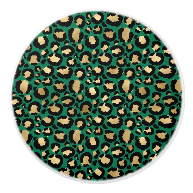 Pomo De Cerámica Diseño de la serie Safari Esmeralda y Gold 3 (Anverso)