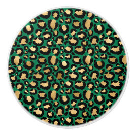 Pomo De Cerámica Diseño de la serie Safari Esmeralda y Oro 3