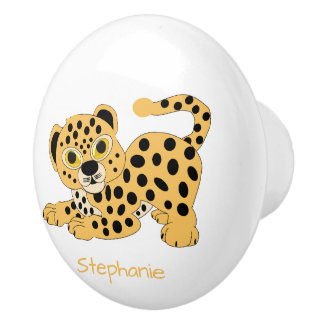 Pomo De Cerámica Diseño de Leopardo Personalizado