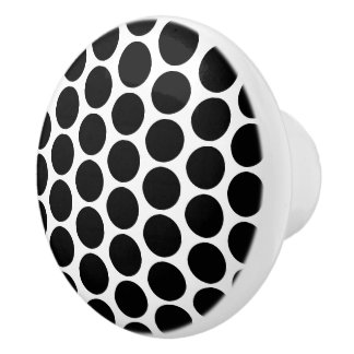 Pomo De Cerámica Diseño de lunares negros