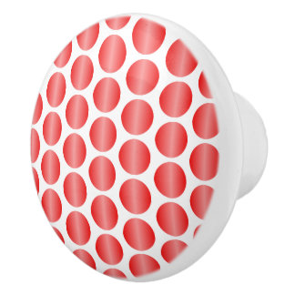 Pomo De Cerámica Diseño de lunares rojos