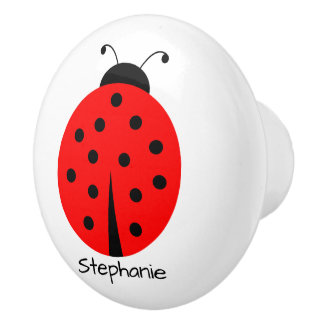 Pomo De Cerámica Diseño de Mariquita Personalizado