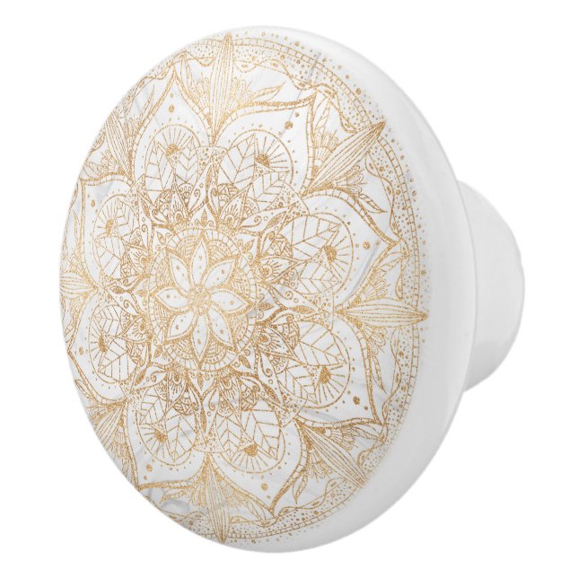 Pomo De Cerámica Diseño de mármol de Mandala dorada de moda (Derecha)