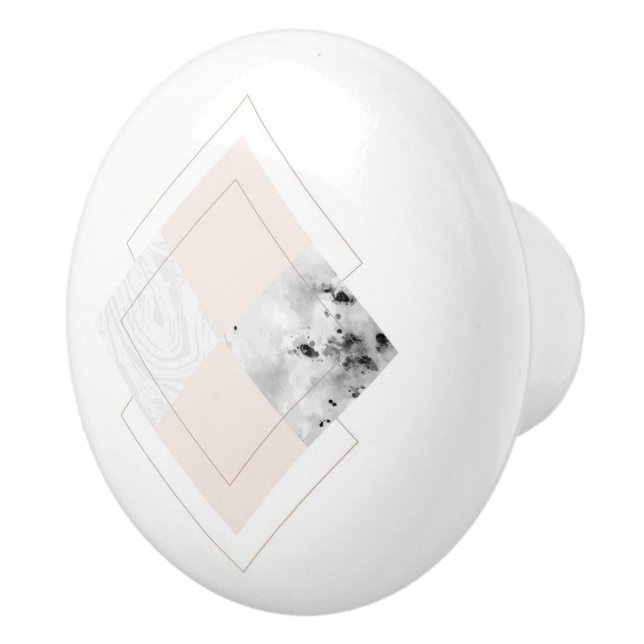 Pomo De Cerámica Diseño de mármol geométrico (Derecha)
