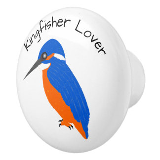 Pomo De Cerámica Diseño de Martín Pescador Personalizado
