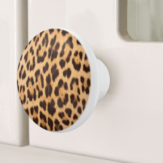 Pomo De Cerámica diseño de moda estilo salvaje safari estampado de  (trendy stylish wild safari fashion leopard print ceramic knob)