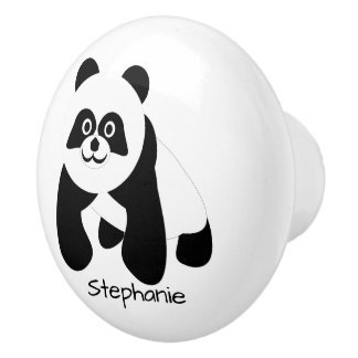 Pomo De Cerámica Diseño de Oso Panda Personalizado