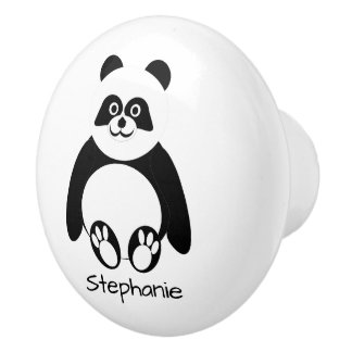 Pomo De Cerámica Diseño de Oso Panda Personalizado