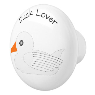 Pomo De Cerámica Diseño de Pato Blanco Personalizado