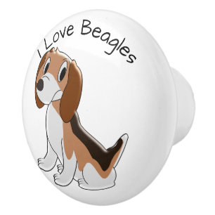Pomo De Cerámica Diseño de perro beagle personalizado