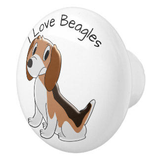 Pomo De Cerámica Diseño de perro beagle personalizado