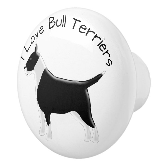 Pomo De Cerámica Diseño de Perro Bull Terrier (Derecha)