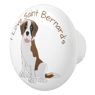 Pomo De Cerámica Diseño de perros de San Bernardo