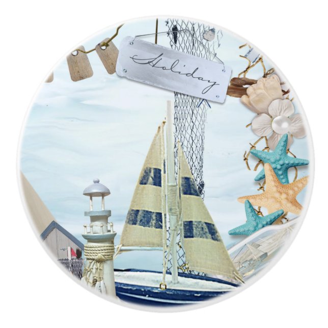 Pomo De Cerámica Diseño de serie náutica 4 (Anverso)