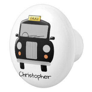 Pomo De Cerámica Diseño de Taxi Negro Personalizado