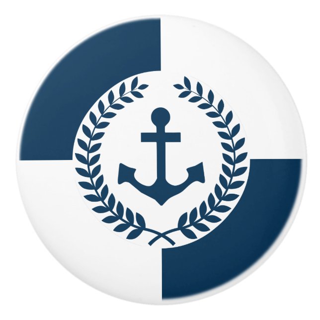 Pomo De Cerámica Diseño de temática náutica (Anverso)