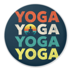Pomo De Cerámica Diseño de texto de yoga