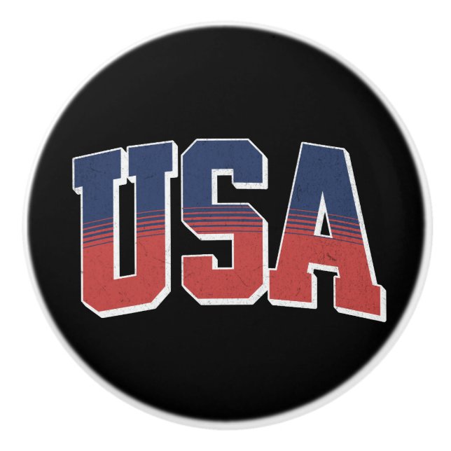 Pomo De Cerámica Diseño de texto grueso de EE.UU. (Anverso)