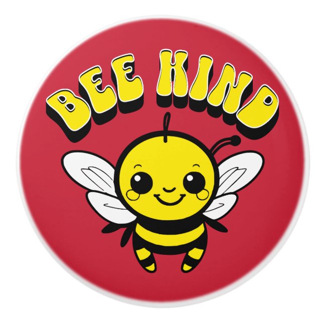 Pomo De Cerámica Diseño de texto tipo abee (Anverso)