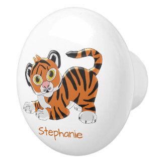 Pomo De Cerámica Diseño de Tigre Personalizado
