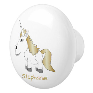 Pomo De Cerámica Diseño de Unicornio Personalizado
