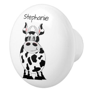 Pomo De Cerámica Diseño de Vaca Personalizado