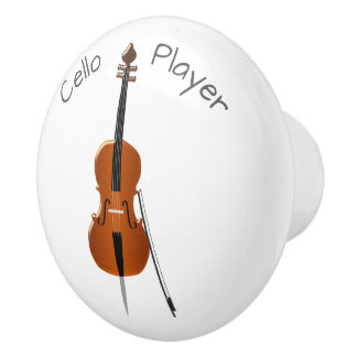 Pomo De Cerámica Diseño de violonchelo personalizado