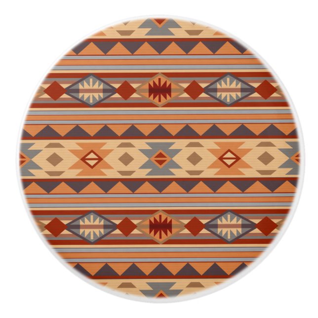 Pomo De Cerámica Diseño del patrón suroeste Tan (Anverso)