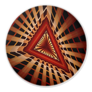 Pomo De Cerámica Diseño gráfico fractal moderno de red de fantasía