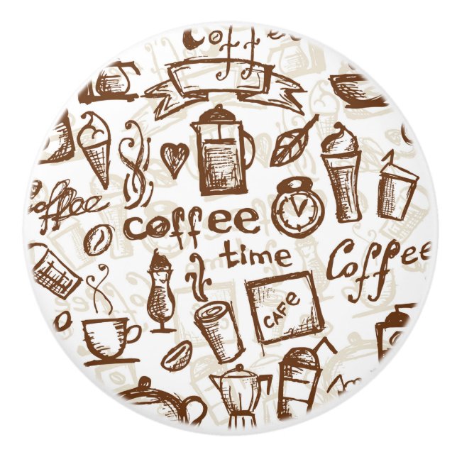 Pomo De Cerámica Diseño hermoso del café express del café (Anverso)