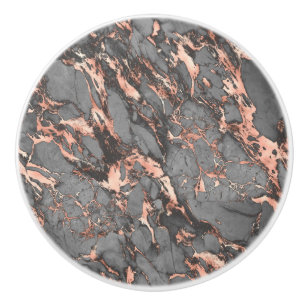 Pomo De Cerámica Diseño moderno de mármol rosa dorado gris